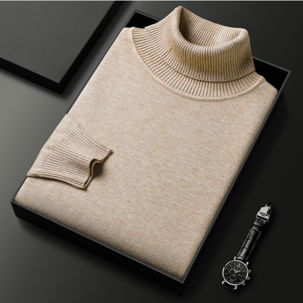 Vincent - Men's Ribbed Knit Turtleneck Sweater