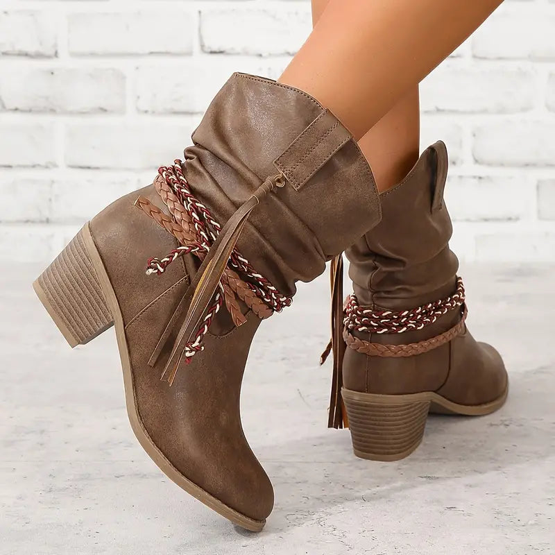 Willa - Women's Western Heeled Ankle Boots