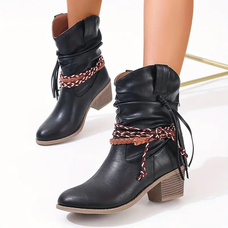 Willa - Women's Western Heeled Ankle Boots