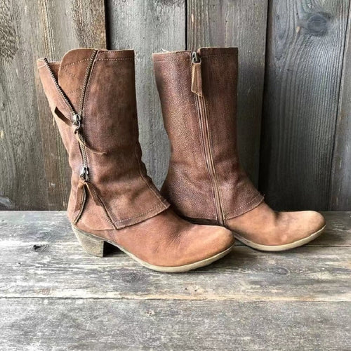 Winifred - Women's Leather Mid Calf Ankle Boots