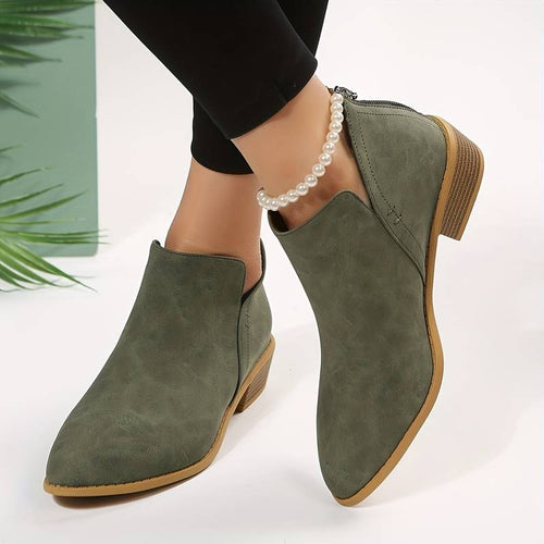 Yolande - Women's Leather Heeled Ankle Boots