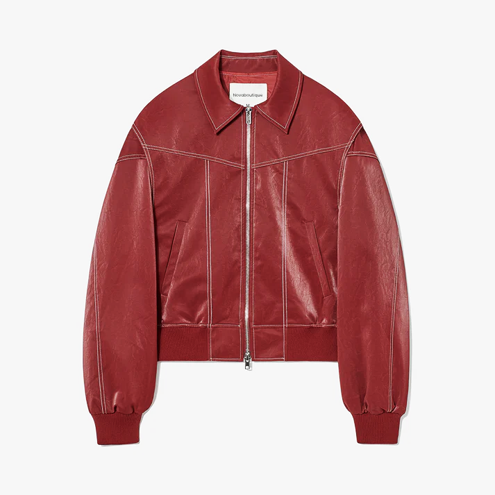 Yvette - Women's Oversized Biker Faux Leather Jacket