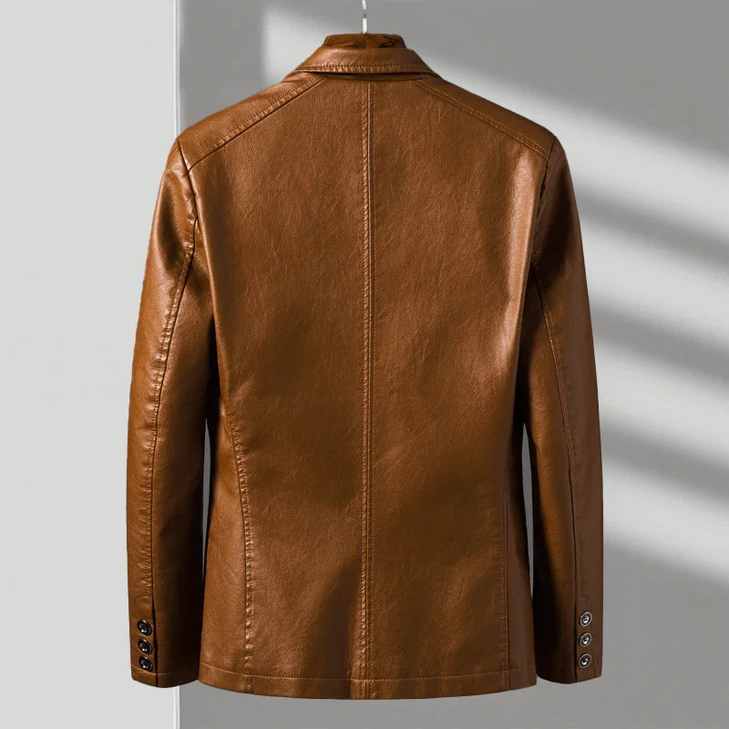 Zachary - Men's Faux Leather Blazer Jacket