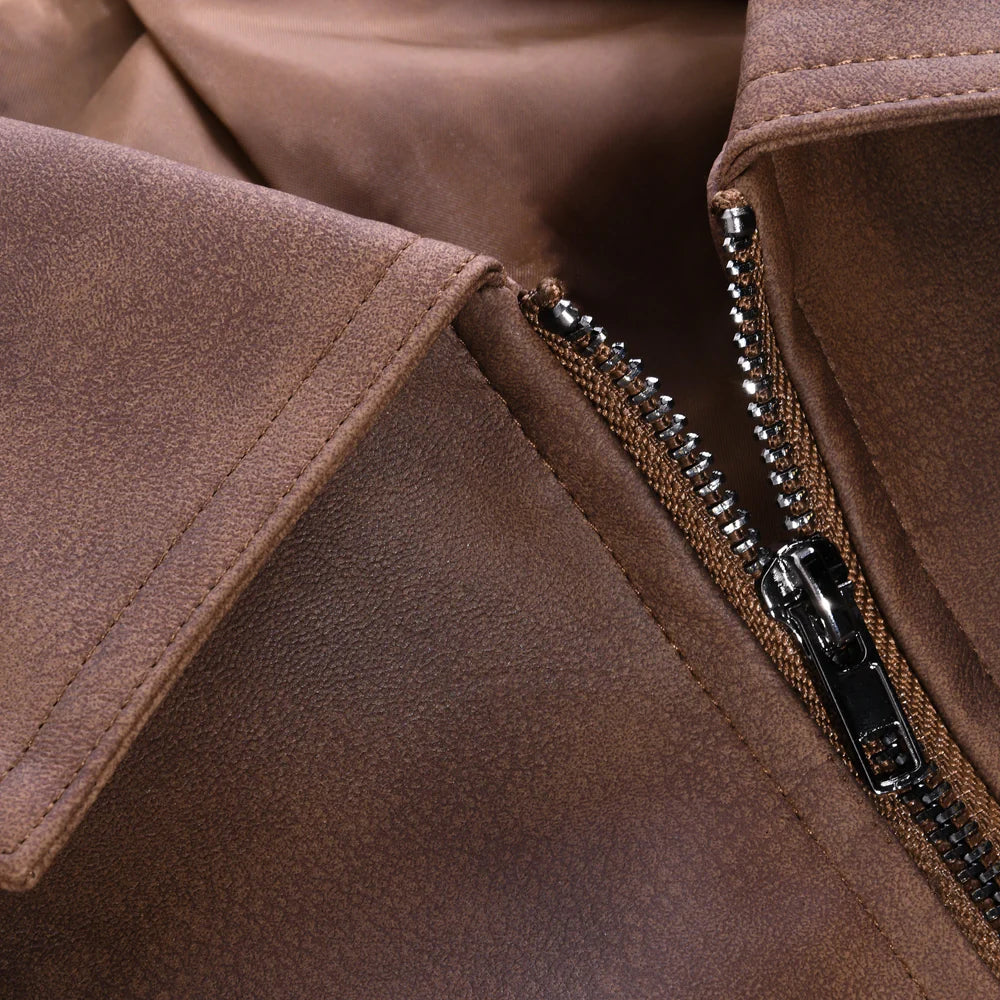 Zane - Men's Suede Zip Up Bomber Jacket